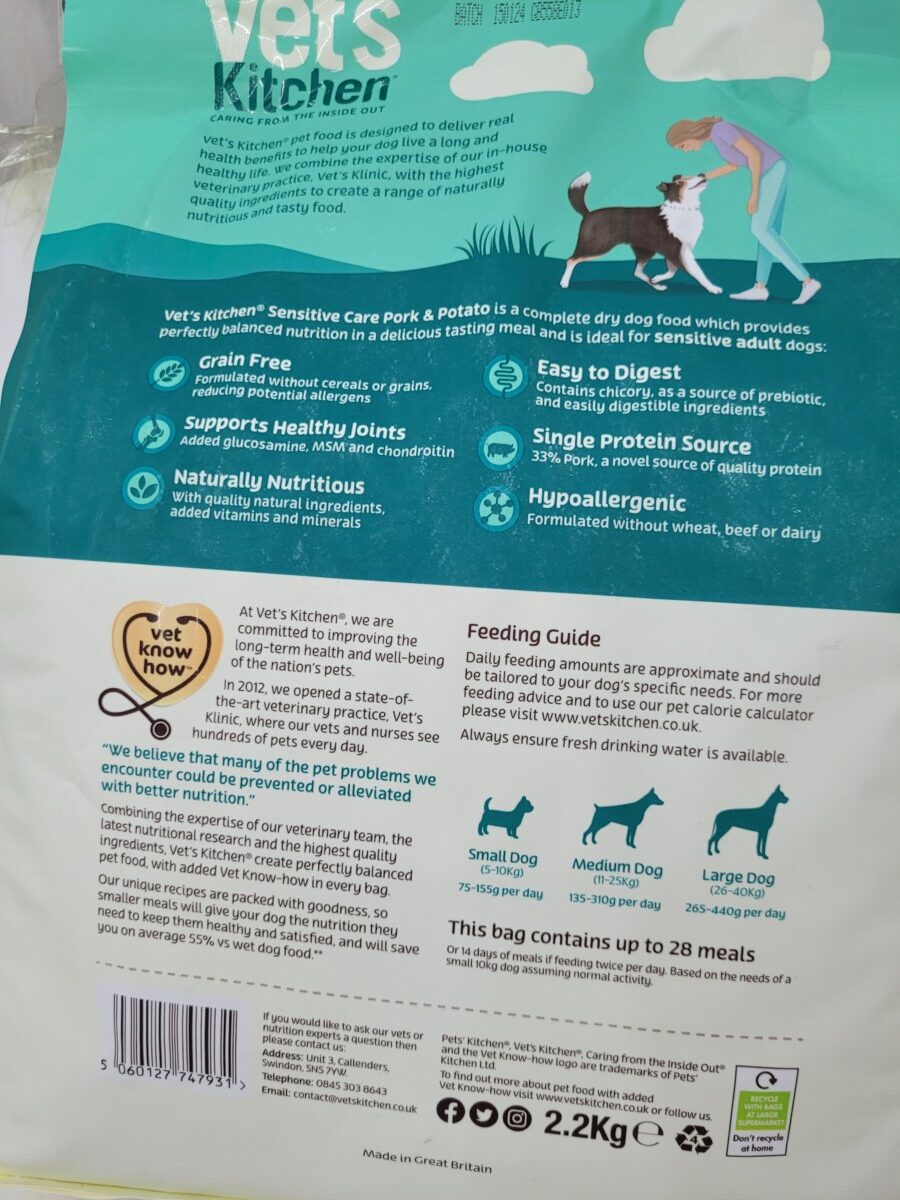 Vets Menu Topper Vet’s Kitchen Adult Dog Food – Fed Up Cafe Shop