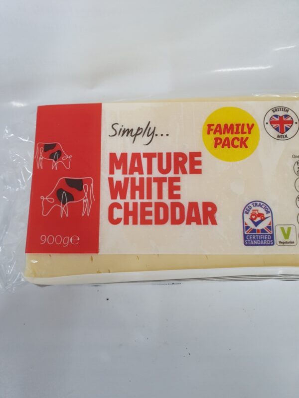 Quarter block of Cheddar Cheese