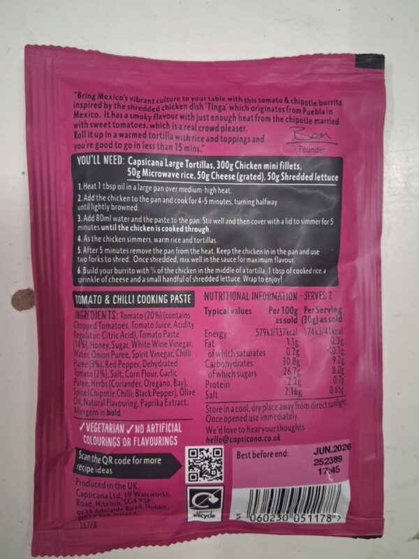 Tomato and Chipotle Cooking Paste - Image 2