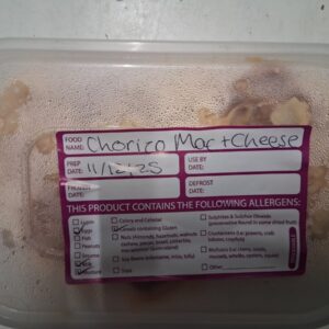 Frozen Chorizo Mac and Cheese