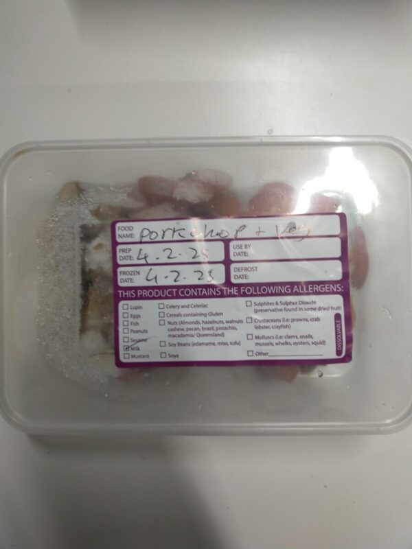 Frozen Pork Chop & Veg