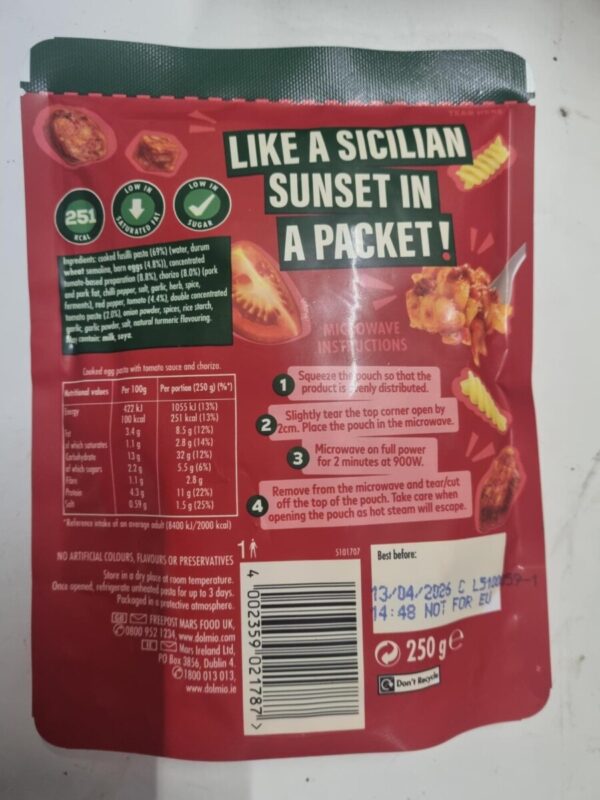 Dolmio Spicy Chorizo Fusilli - Image 2