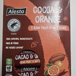 Cocoa and Orange Flavour Fruit and Nut Bars