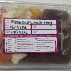 Meatballs, Mash and Veg